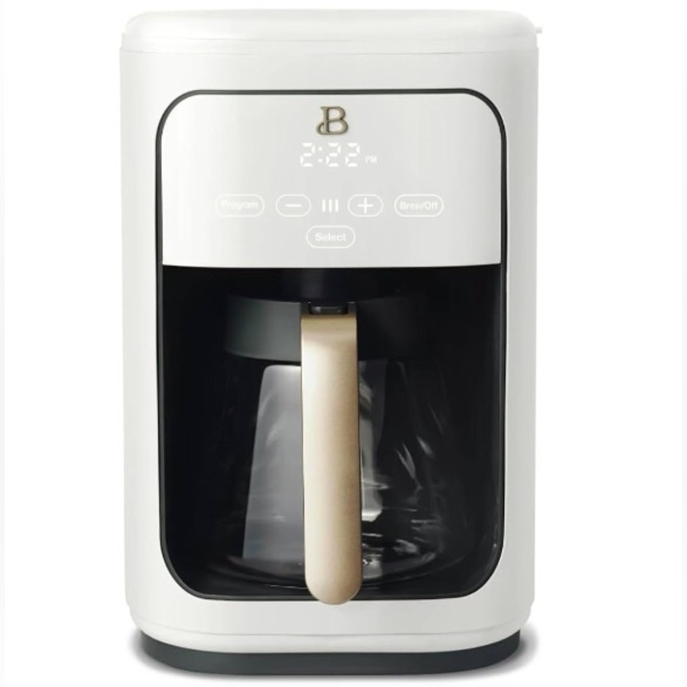 Beautiful 14-Cup Programmable Coffee Maker| Touchscreen | White | Drew Barrymore